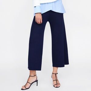 Zara ribbed knit pants - navy